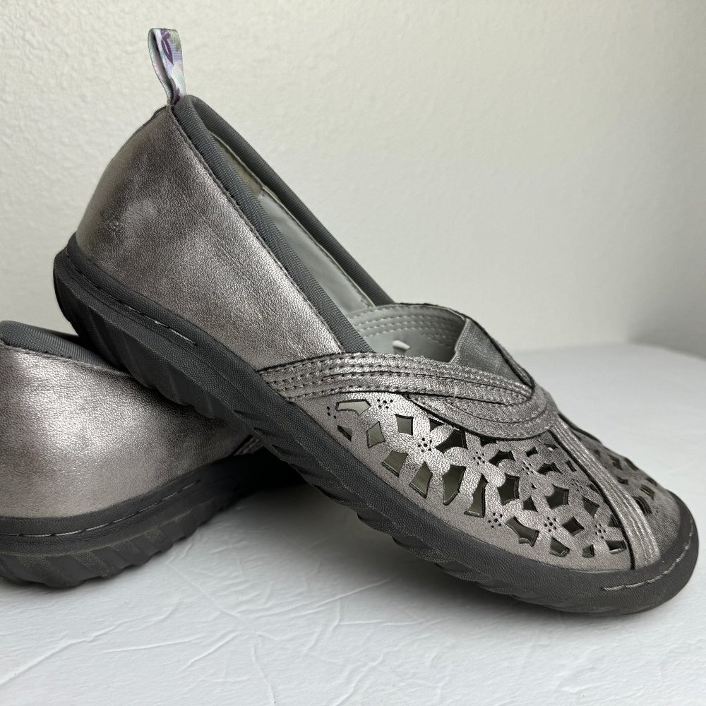 JBU JAMBU  Memory Foam Comfort Walking Shoes Size 8.5M Gray Silver